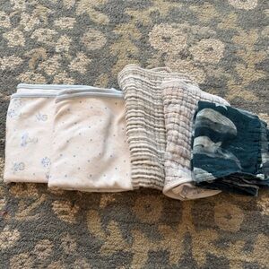 Baby blanket and burp cloth bundle